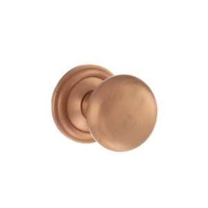 Old English Harrogate Solid Brass Mushroom Mortice Knob on Concealed Fix Rose - Urban Satin Copper