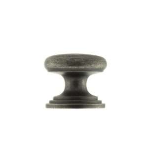 Old English Lincoln Solid Brass Victorian Knob 32mm on Concealed Fix - Distressed Silver