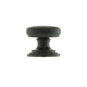 Old English Lincoln Solid Brass Victorian Knob 32mm on Concealed Fix - Matt Black