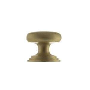 Old English Lincoln Solid Brass Victorian Knob 32mm on Concealed Fix - Satin Brass