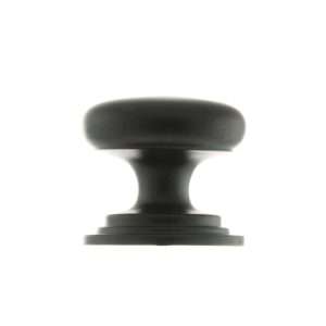 Old English Lincoln Solid Brass Victorian Knob 38mm on Concealed Fix - Matt Black