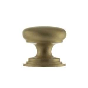 Old English Lincoln Solid Brass Victorian Knob 38mm on Concealed Fix - Satin Brass