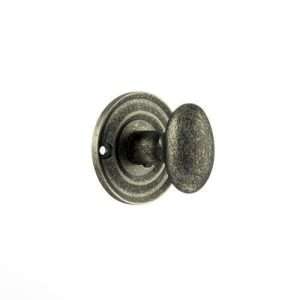 Old English Solid Brass Oval WC Turn and Release - Distressed Silver