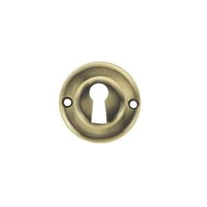 Old English Solid Brass Open Key Hole Escutcheon - Antique Brass