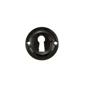 Old English Solid Brass Open Key Hole Escutcheon - Black Nickel