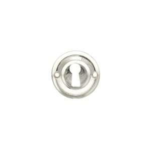 Old English Solid Brass Open Key Hole Escutcheon - Polished Nickel