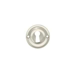 Old English Solid Brass Open Key Hole Escutcheon - Satin Nickel