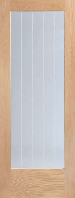 Internal Oak Original Pre-Finished Suffolk Door Pattern 10 (Clear Etched Glass) - XL Joinery Doors