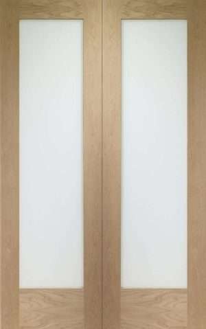 Internal Oak Pattern 10 Door Pair with Clear Glass - XL Joinery Doors