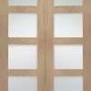 Internal Oak Shaker Door Pair with Clear Glass - XL Joinery Doors