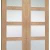 Internal Oak Shaker Door Pair with Clear Glass - XL Joinery Doors - Image 2