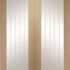 Internal Oak Suffolk Pattern 10 Pair Door with Clear Etched Glass - XL Joinery Doors