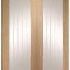 Internal Oak Suffolk Pattern 10 Pair Door with Clear Etched Glass - XL Joinery Doors - Image 2