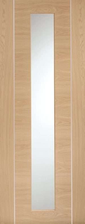 Internal Oak Pre-Finished Forli Door Clear Glass - XL Joinery Doors