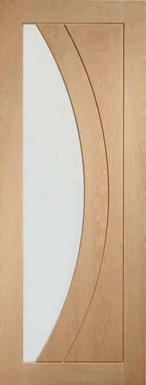 Internal Oak Salerno Door with Clear Glass - XL Joinery Doors