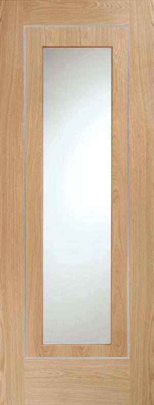 Internal Oak Pre-Finished Varese Door with Clear Glass - XL Joinery Doors