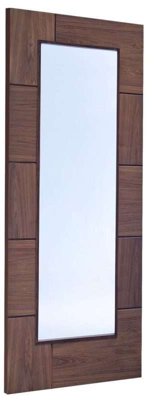 Internal Walnut Pre-Finished Ravenna Door with Clear Glass - XL Joinery Doors