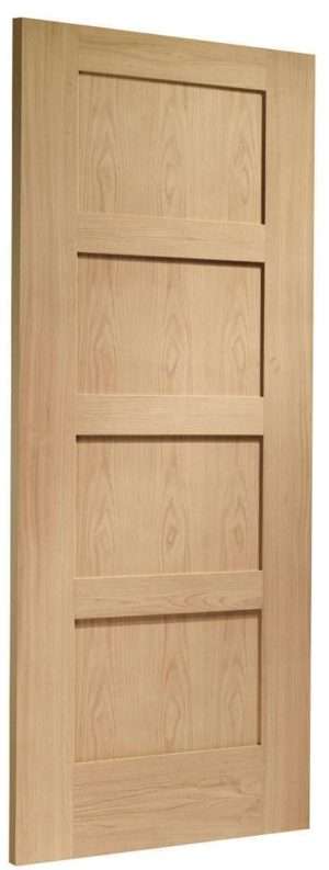 Internal Oak Pre-Finished Shaker 4 Panel Fire Door - XL Joinery Doors