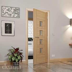 Pamplona Prefinished Oak Glazed Internal Door FSC - Deanta Doors