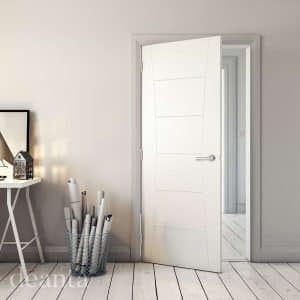 Pamplona White Primed FD30 Internal Door - Deanta Doors