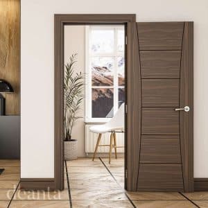 Pamplona Prefinished Walnut FD30 Internal Door FSC - Deanta Doors