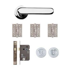 Parga Bathroom Kit Polished Chrome Finish - Deanta Doors