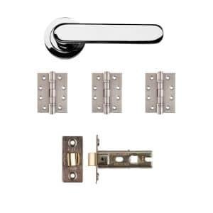 Parga Latch Kit Polished Chrome Finish - Deanta Doors