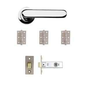 Parga Latch Kit Polished Chrome Finish - Deanta Doors