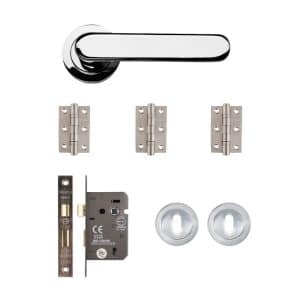 Parga Mortice Kit Polished Chrome Finish - Deanta Doors