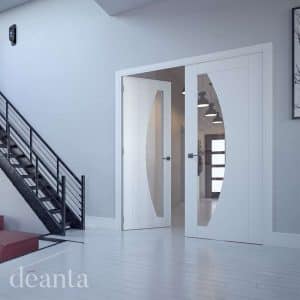 Ravello White Primed Glazed Internal Door - Deanta Doors