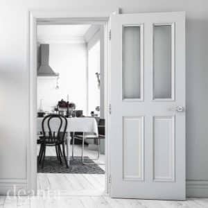 Rochester White Primed Glazed Internal Door - Deanta Doors