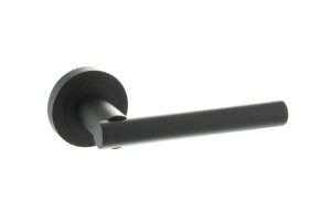 STATUS Nebraska Lever on Round Rose - Matt Black