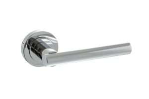 STATUS Nebraska Lever on Round Rose - Polished Chrome