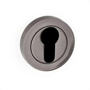 STATUS Euro Escutcheon on Round Rose - Black Nickel