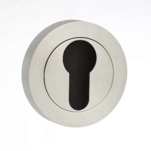 STATUS Euro Escutcheon on Round Rose - Satin Chrome