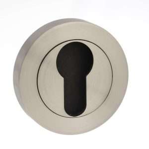 STATUS Euro Escutcheon on Round Rose - Satin Nickel