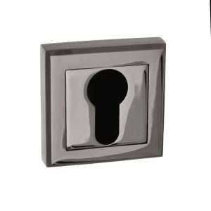 STATUS Euro Escutcheon on Square Rose - Black Nickel