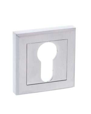 STATUS Euro Escutcheon on Square Rose - Satin Chrome