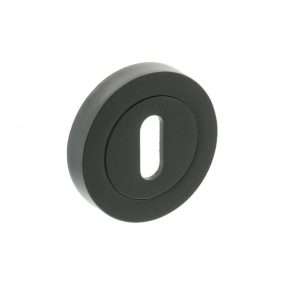 STATUS Key Escutcheon on Round Rose - Matt Black