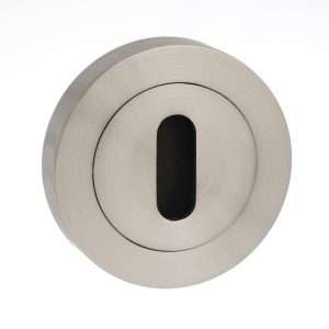 STATUS Key Escutcheon on Round Rose - Satin Nickel