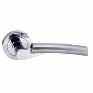 STATUS Florida Lever on Round Rose - Satin Chrome/Polished Chrome