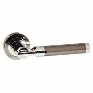 STATUS Dakota Lever on Round Rose - Black Nickel/Polished Chrome