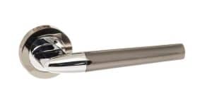 STATUS Tennessee Lever on Round Rose - Black Nickel/Polished Chrome