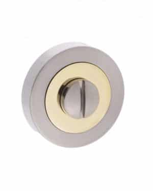 STATUS WC Turn and Release on Round Rose - Satin Nickel/Polished Brass