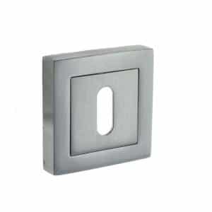 STATUS Key Escutcheon on S4 Square Rose - Satin Chrome