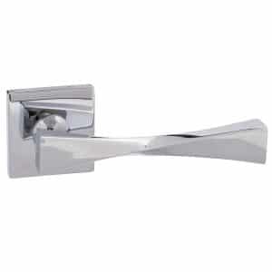 Senza Pari Guido Designer Lever on Flush Square Rose - Polished Chrome