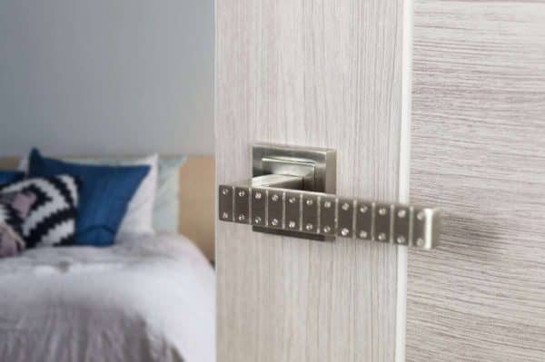 Senza Pari Bianca Designer Lever on Square Rose - Satin Nickel - Image 2