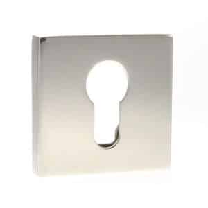 Senza Pari Euro Escutcheon on Flush Square Rose - Polished Nickel