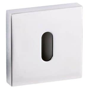 Senza Pari Key Escutcheon on Flush Square Rose - Polished Chrome