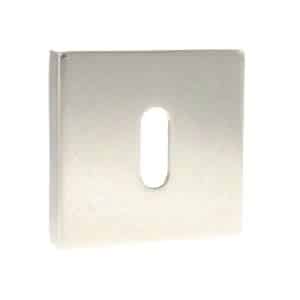 Senza Pari Key Escutcheon on Flush Square Rose - Polished Nickel